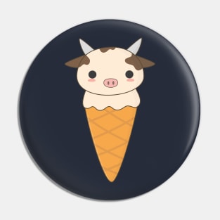 Kawaii Cute Cow Ice Cream T-Shirt Pin