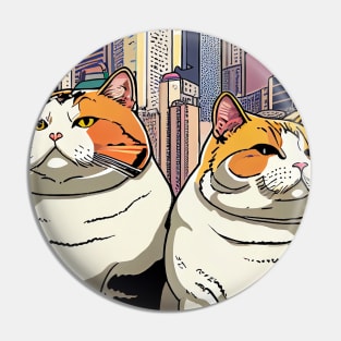 Father and Mother Cat Pin