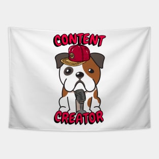 Cute Bulldog is a content creator Tapestry