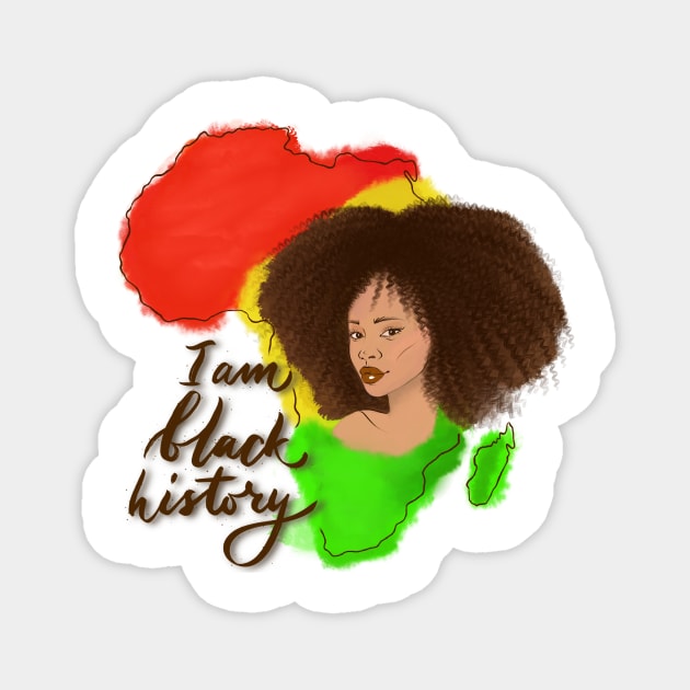 I am black history Black girl Magnet by linasemenova