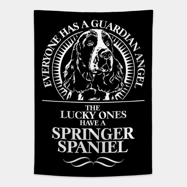 Springer Spaniel Guardian Angel dog sayings Tapestry by wilsigns