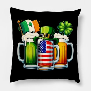 Irish drinking team Irish Beer Ireland Flag St Patricks Day Pillow