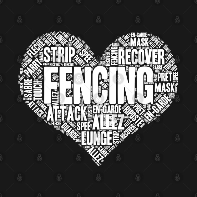 Fencing Heart Saber Epee Fence Gift graphic by theodoros20