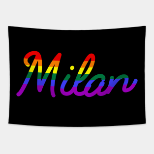 Milano Pride Parade Rainbow Flag Tapestry