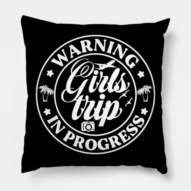 Warning Girls Trip In Progress 2024 Tie Dye Pillow by NdasMet