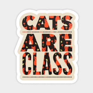 Modern Red Cat Design. Typographic modern cat art Magnet