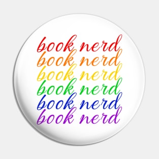 Rainbow Book Nerd Pin