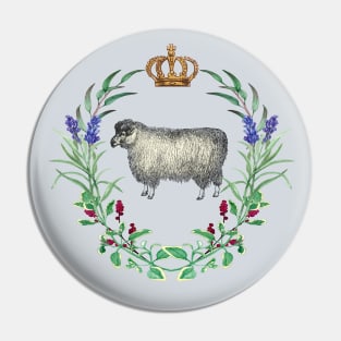 Sheep Crown and Wreath French Style Design Pin