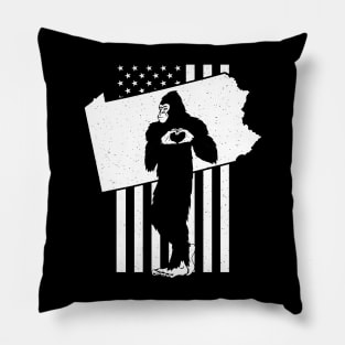 Pennsylvania Bigfoot American Flag Pillow