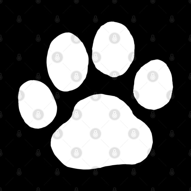 White Dog Paw Print by Coffee Squirrel