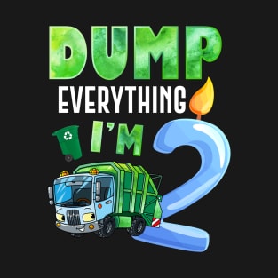 Recycling Trash 2 Years Old Garbage Truck 2nd Birthday Kids T-Shirt