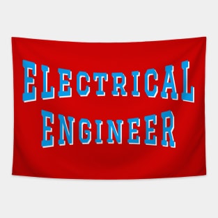 Electrical Engineer in Turquoise Color Text Tapestry