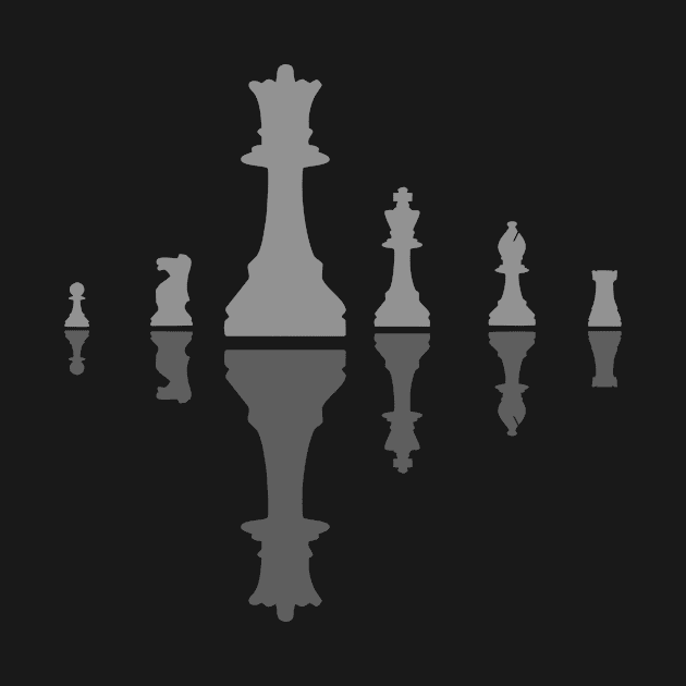 Chess pieces - Queen in front - horizontal design - ORENOB by ORENOB