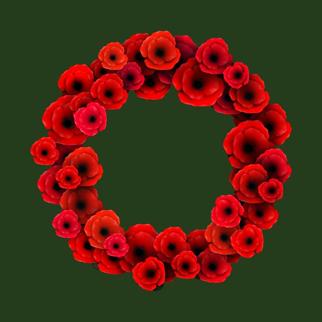 World War 1 Centennial Poppy Wreath by SeattleDesignCompany