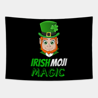 Funny Saint Patricks Day IrishMOJI Magic Leprechaun Tapestry