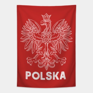 Poland/Polish Eagle Flag - Retro Style Faded Look Tapestry