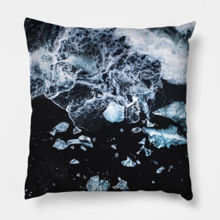 Ocean Waves and Ice Beach Pillow