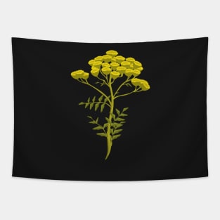 Tansy Flowers - Hand-painted Floral Artwork of the Herb Tansy Tapestry