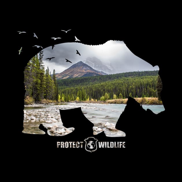 Protect Wildlife - Nature - Bear Silhouette by JTYDesigns