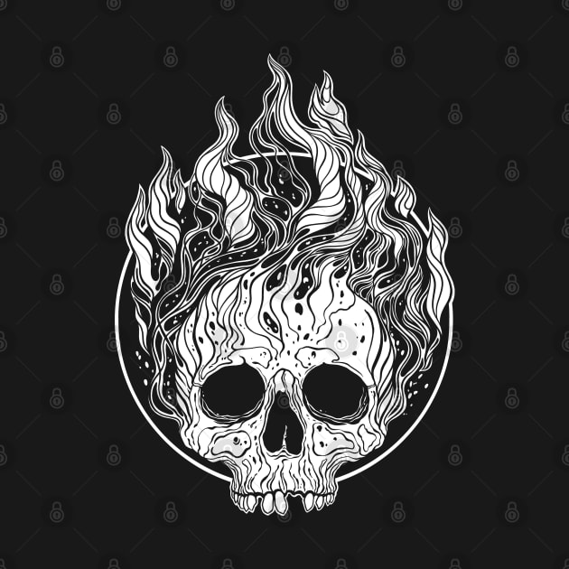 Skull on Fire by OccultOmaStore