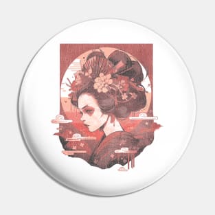 Geisha. Japanese poster design Pin