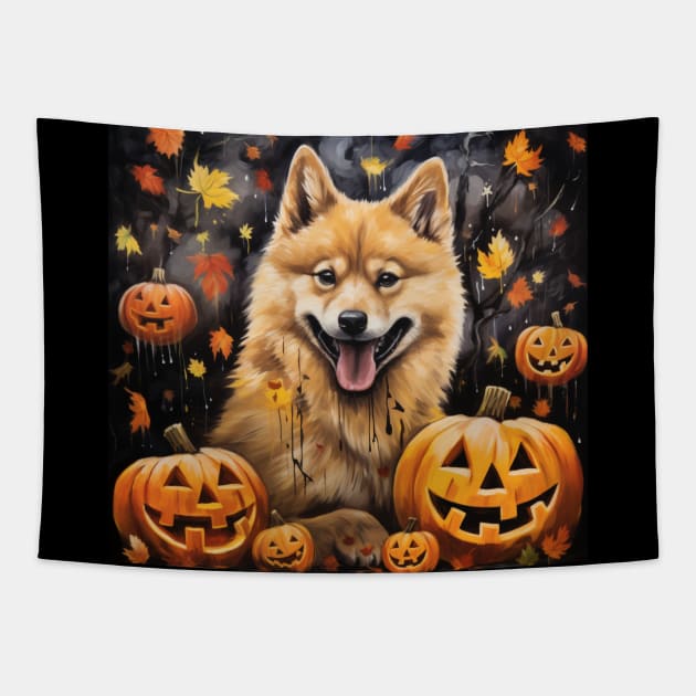 Halloween Finnish Spitz Tapestry by NatashaCuteShop