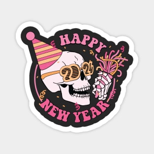 Happy New Year 2024 Skeleton Magnet