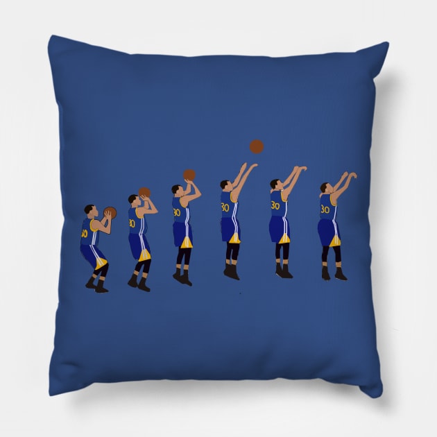 Steph Curry Jumpshot - Golden State Warriors Pillow by xavierjfong