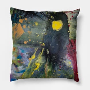 Colorful Vibrant Abstract Painting Pillow