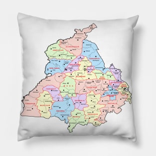 Punjab illustrated map Pillow