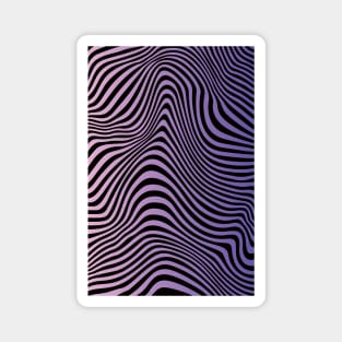 Purple Liquid Marble Wave Lines Op Art Abstract Magnet