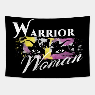 Warrior Woman | Splatter War Paint Pink Yellow White Tapestry