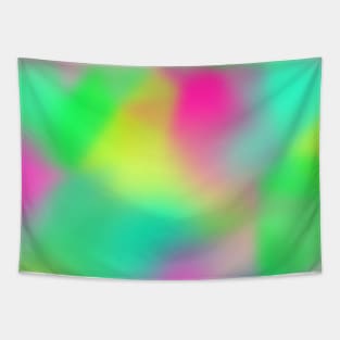 Neon abstract art in blue green and pink colors Tapestry