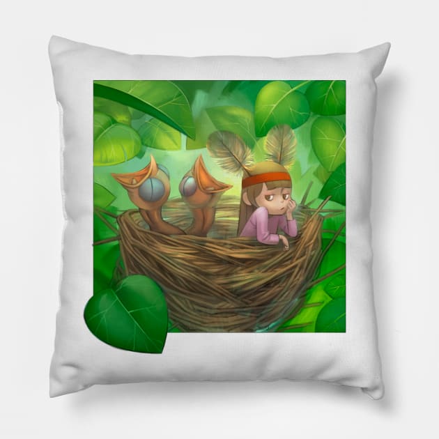 In the nest Pillow by chamito