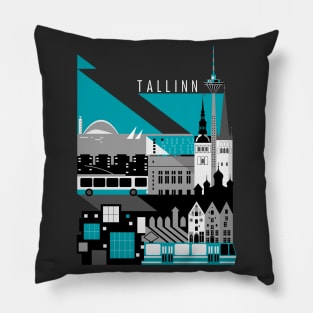 Tallinn at Night Pillow