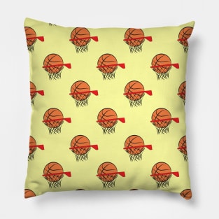 Basketball - Ball and Hoop Pattern Pillow