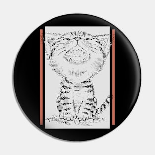 American Shorthair kitten meowing Pin