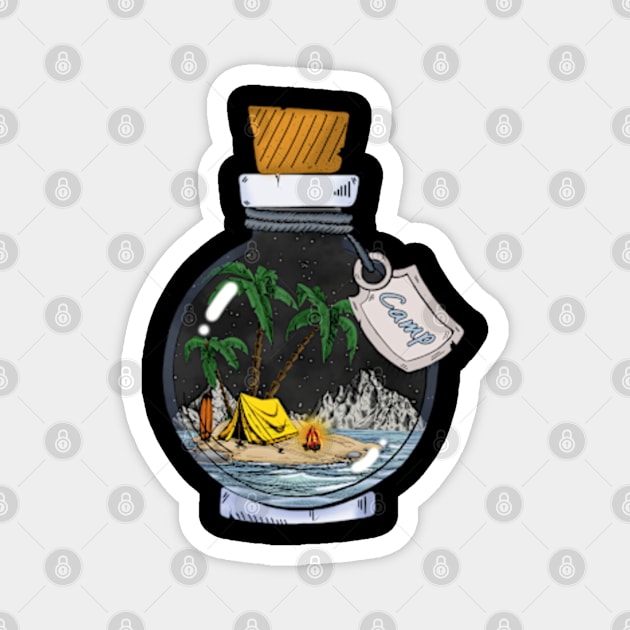 Campground in a Bottle Magnet by Lavender Celeste