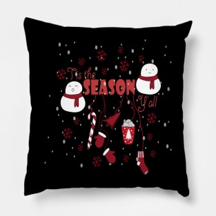 Tis the Season New Year Snowman tree Vibes coffee Love Cute Holiday Gift Pillow