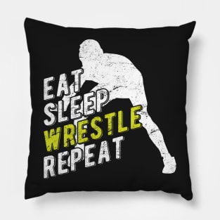 Eat Sleep Wrestle Repeat Pillow