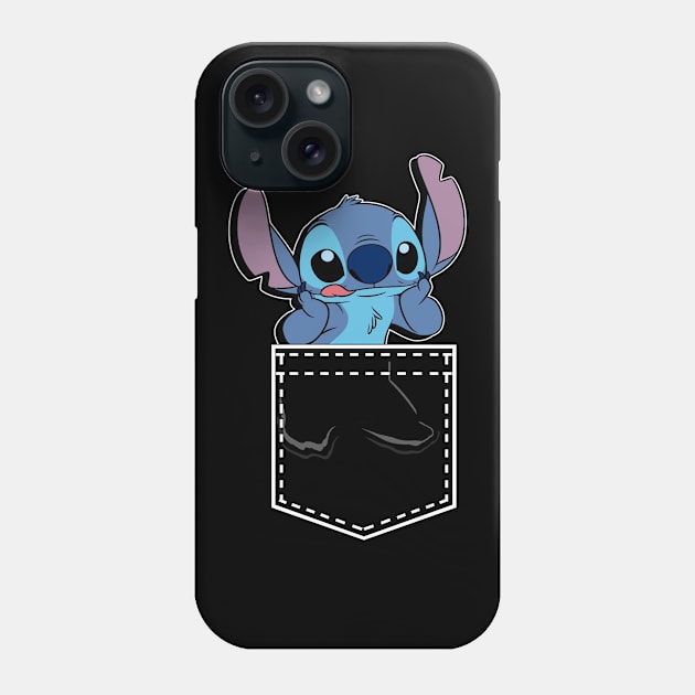 Stitch on My Pocket Phone Case by Aine Creative Designs