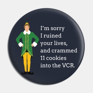 I'm sorry I ruined your lives, and crammed 11 cookies into the VCR. Pin