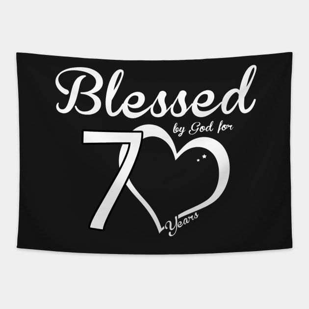 Blessed by god for 70 years Tapestry by TEEPHILIC