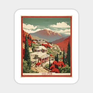 Delphi Greece Tourism Vintage Travel Poster Magnet