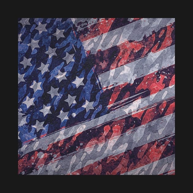 Rustic American Flag by BethsdaleArt