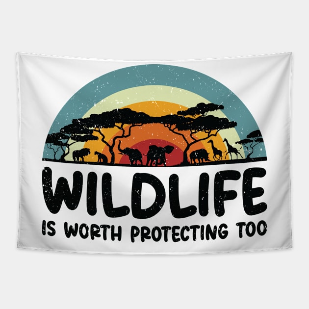 World Wildlife Day Animal Protection Wildlife Conservation Tapestry by Tom´s TeeStore