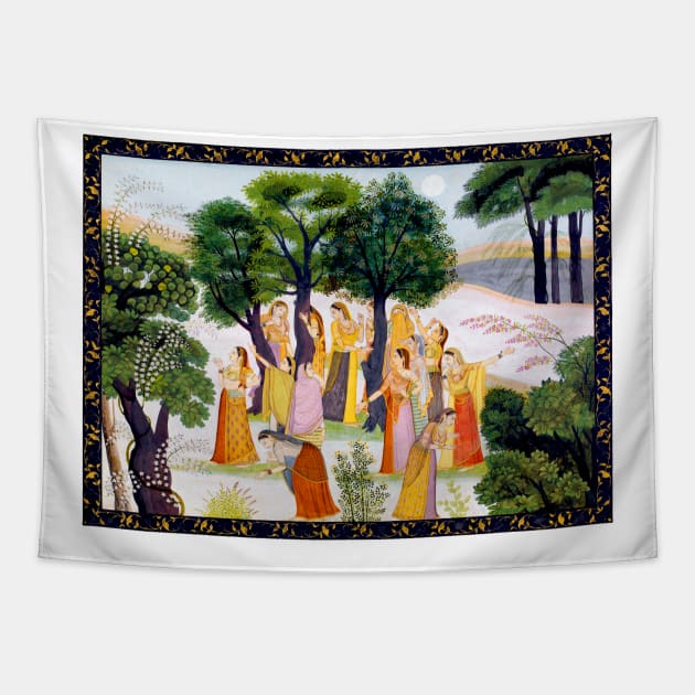 The Gopis Search For Krishna 1780 Bhagavata Purana Tapestry by rocketshipretro