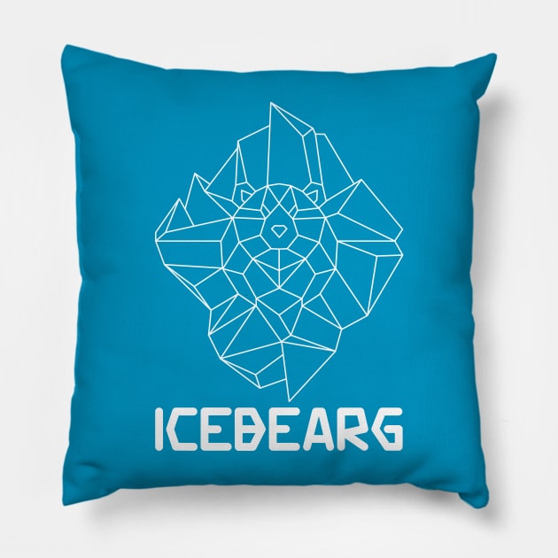 Iceberg The IceBEARg A polar ice bear in an iceberg outline Pillow by PawkyBear