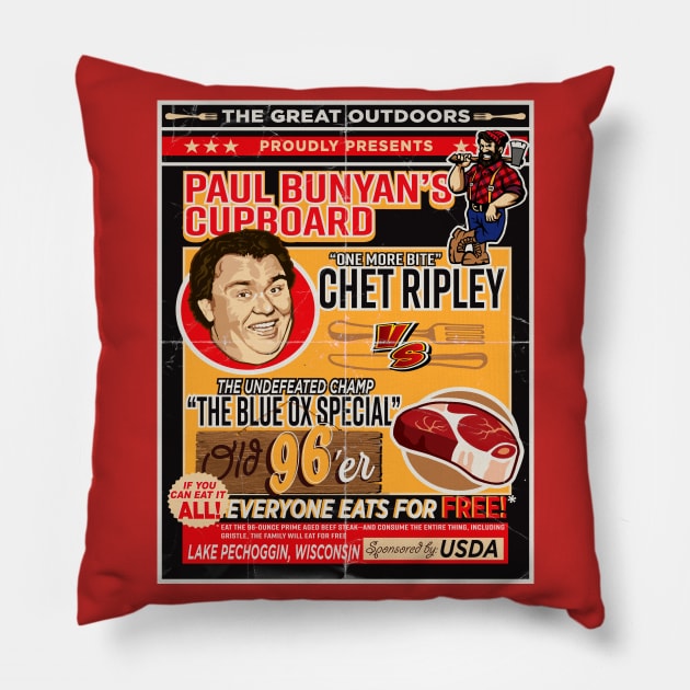 Great Outdoors Eating Contest Poster Ad Pillow by Alema Art