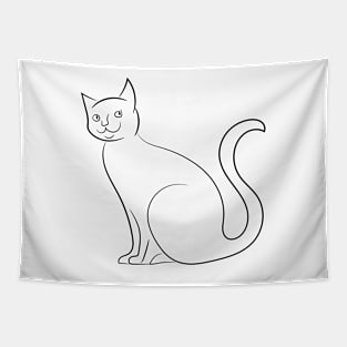 KITTEN CAT Minimalist Hand Drawn Design Tapestry